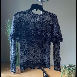 Zara shimmering ruffled top